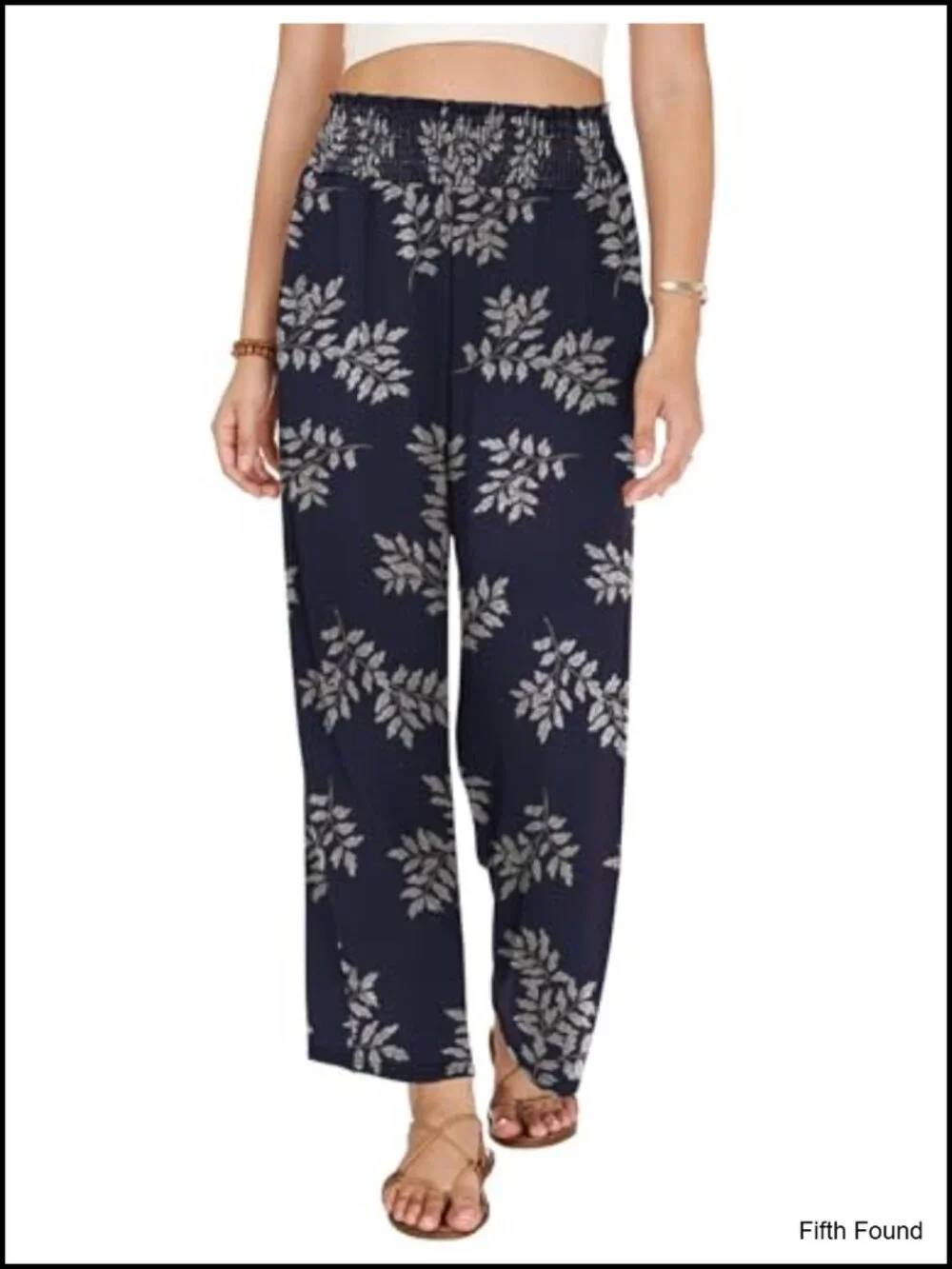 Women's Elastic High Waisted Wide Leg Palazzo Pants with Pockets